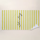 Blasses Gold und weiße Streifen von Shirley Taylor Strandtuch (Vorderseite)