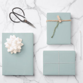 Blasses Grau-Cyan-Frühlings- und Sommer-Trendfarbe Geschenkpapier Set