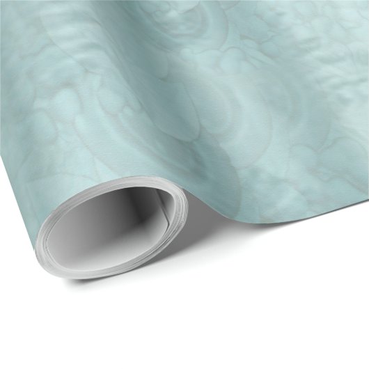 Blasses, grün/hellblau seidiges Muster Geschenkpapier (Rolleneckpunkt)