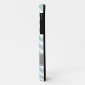 Blasses grünliches Blau Zickzack Case-Mate iPhone Hülle (Hinten/Links)