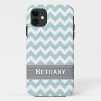 Blasses grünliches Blau Zickzack Case-Mate iPhone Hülle