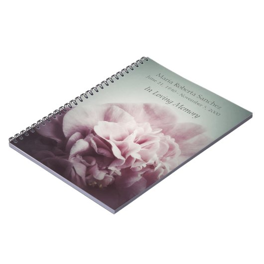 Blasses Kamelien-Blumendenkmal Notizblock (Linke Seite)