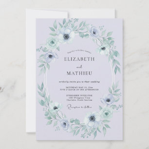 Blasses Lavendel Ätherische Winterhochzeit Einladung