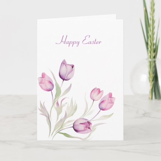 Blasses Lila Flora Ostern Karte (Vorderseite)