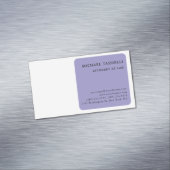 Blasses Lila Minimalistisches Klassisches Weiß Magnetische Visitenkarte (Beispiel)