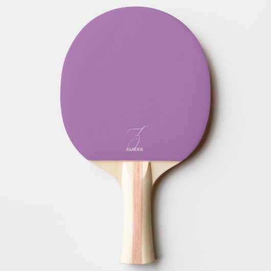 Blasses Lila Mit Monogramm Ping Pong Paddle Tischtennis Schläger (Rückseite)