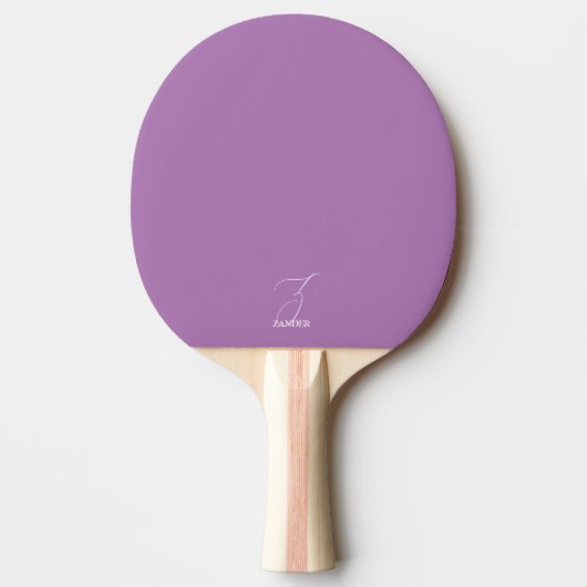 Blasses Lila Mit Monogramm Ping Pong Paddle Tischtennis Schläger (Vorderseite)