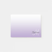 Blasses Lila Ombre Elegant Monogram Post-it Klebezettel (Vorderseite)