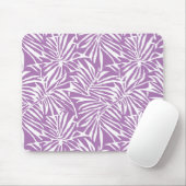 Blasses Lila tropisches Leaf-Wiederholmuster Mousepad (Mit Mouse)