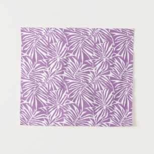 Blasses Lila tropisches Leaf-Wiederholmuster Wandteppich