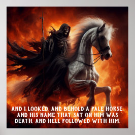 Blasses Pferd und Reiter Poster