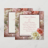 Blasses Pfirsich-Rosa und weiße Einladung (Vorne/Hinten)