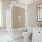 Blasses Taubenmuster und Monogramm Duschvorhang (Beispiel)