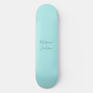 Blasses Türkis Minimalistischer Name Personalisier Skateboard