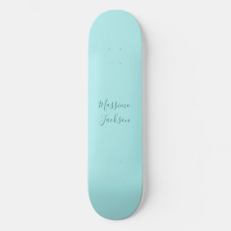 Blasses Türkis Minimalistischer Name Personalisier Skateboard