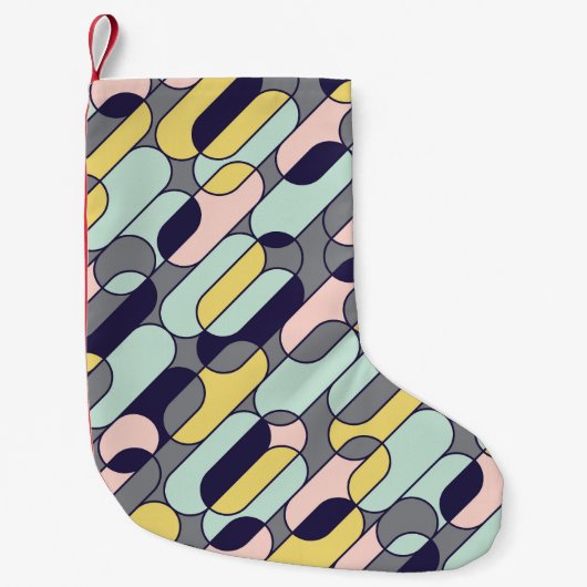 Blassfarben Geometrie: Retro-Muster Kleiner Weihnachtsstrumpf (Vorderseite)