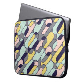 Blassfarben Geometrie: Retro-Muster Laptopschutzhülle (Vorderseite Links)