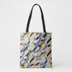 Blassfarben Geometrie: Retro-Muster Tasche