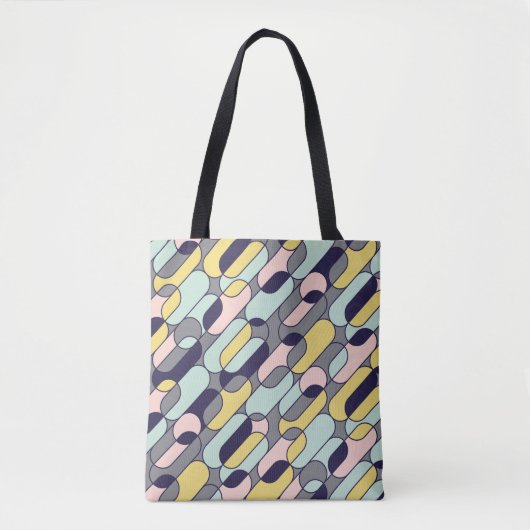 Blassfarben Geometrie: Retro-Muster Tasche (Vorderseite)