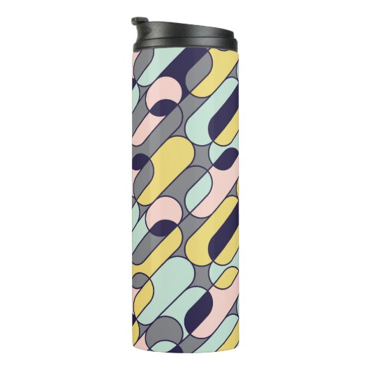 Blassfarben Geometrie: Retro-Muster Thermosbecher (Nach rechts gedreht)