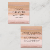 Blassfarbene, Abstrakte Wasserfarbe Textile Streif Quadratische Visitenkarte (Vorne/Hinten)