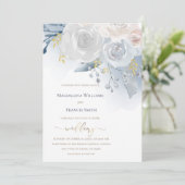 Blassfarbene Blume | Hochzeit Einladung (Stehend Vorderseite)