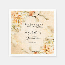 Blassfarbene Herbstblütenhochzeit Serviette