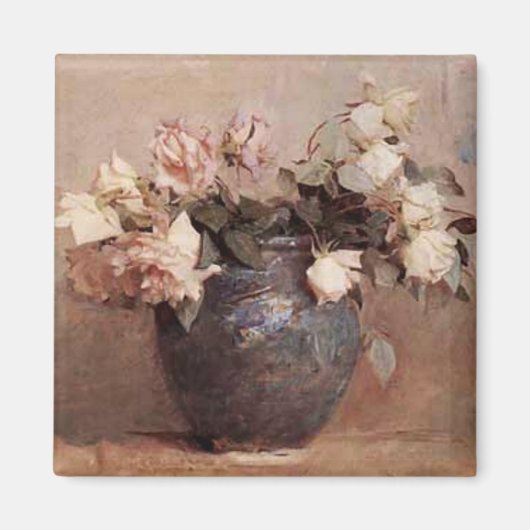 Blassfarbene Rose - Magnet (Vorne)