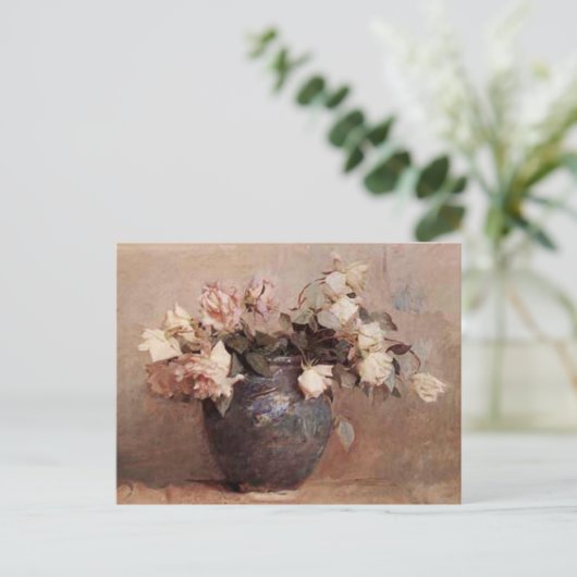 Blassfarbene Rose - Postkarte (Stehend Vorderseite)