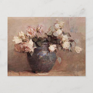 Blassfarbene Rose - Postkarte