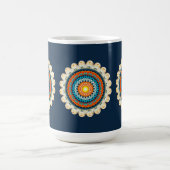 Blassgelb-orangefarbene Mandala-Tasse Kaffeetasse (Mittel)
