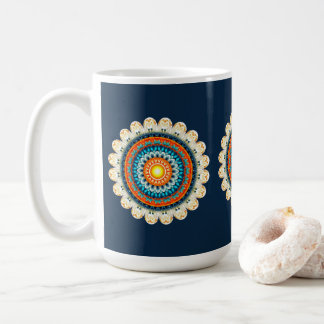 Blassgelb-orangefarbene Mandala-Tasse Kaffeetasse
