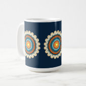 Blassgelb-orangefarbene Mandala-Tasse Kaffeetasse (Vorderseite Links)
