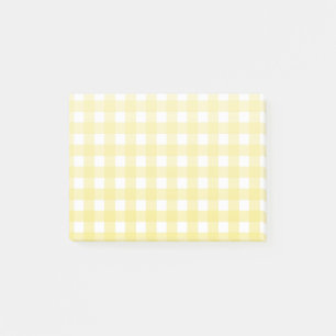Blassgelb und weiß kariert post-it klebezettel