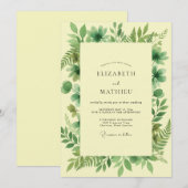 Blassgelbe Blätterhochzeit Einladung (Vorne/Hinten)