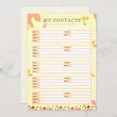 Blassgelbe Blüte - Kontaktformular Einladung (Vorne/Hinten)