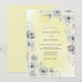Blassgelbe Blütenhochzeit Einladung (Vorne/Hinten)