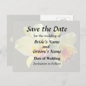 Blassgelbe Cattleya Orchias Save the Date Ankündigungspostkarte (Vorne/Hinten)