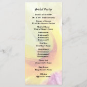 Blassgelbe Cattleya Orchids Hochzeitsprogramm Programm (Rückseite)