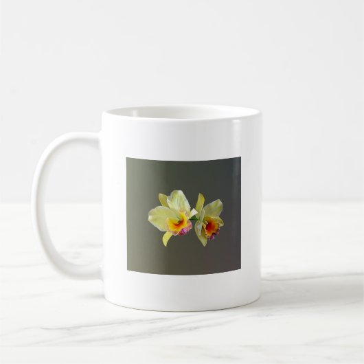 Blassgelbe Cattleya Orchids Tasse (Links)