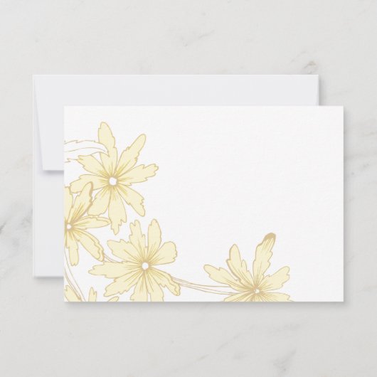 Blassgelbe Daisies Wedding RSVP (Rückseite)