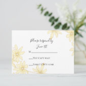 Blassgelbe Daisies Wedding RSVP Karte (Stehend Vorderseite)