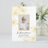 Blassgelbe Daisy-Blume Beerdigung Beileid Dankeskarte (Stehend Vorderseite)