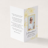 Blassgelbe Daisy-Blume Beerdigung Gebet geklappt Visitenkarten (Vorderseite)