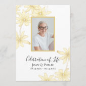 Blassgelbe Daisy-Blume Beerdigungsdienst Programm (Vorderseite)