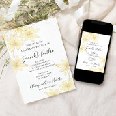 Blassgelbe Daisy florale Feier des Lebens Einladung