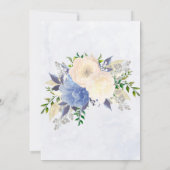 Blassgelbe Dusty Blue Botanical Peony Wedding Einladung (Rückseite)