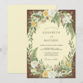 Blassgelbe Farne Hochzeit Einladung (Vorne/Hinten)