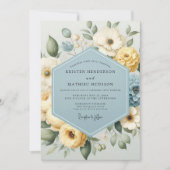 Blassgelbe Florale Whimsical-Hochzeit Einladung (Vorderseite)