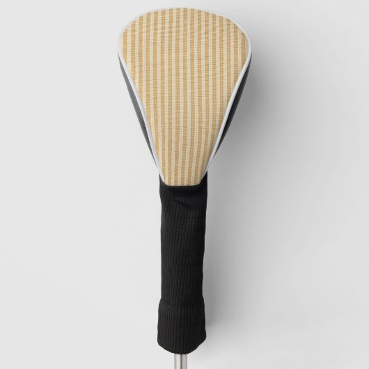 Blassgelbe gestreifte Stoffmuster Golf Headcover (Vorderseite)